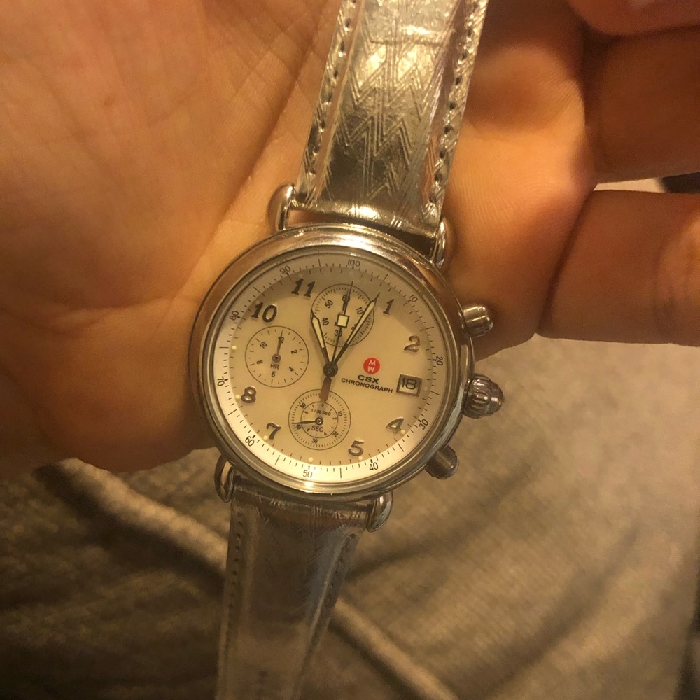 Authentic Michele CSX Chronograph White MOP Dial Watch - Picture 3 of 12